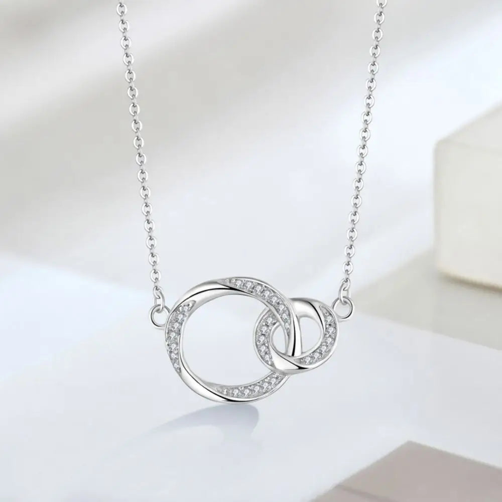 Fine Jewelry 100% 925 Sterling Silver S925 Silver Ornaments With Micro-Necklace Ring and Silver Ornaments