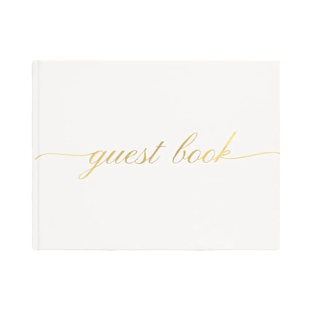 OEM Elegant A3 White Hardcover Guest Book-110 Page Notebook for Polaroid Sign-In Photos for Weddings Baby Showers Special Events