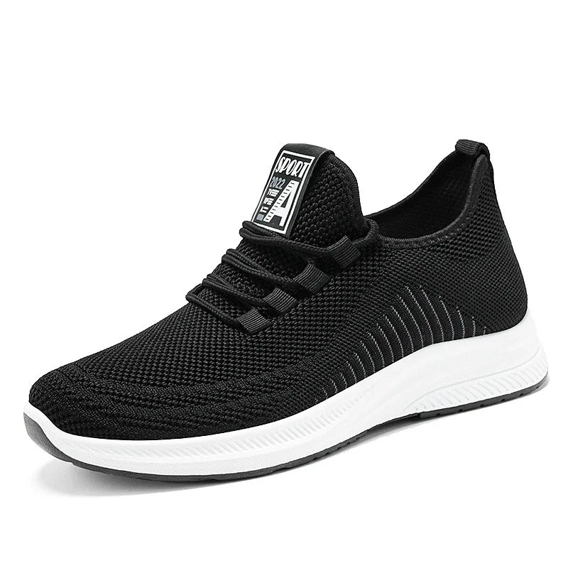 Men's Sneakers Summer Fly Knitting Breathable Non-odory Feet Mesh Shoes Soft Soles Light Running  Fashionable Fly Knitting Shoes