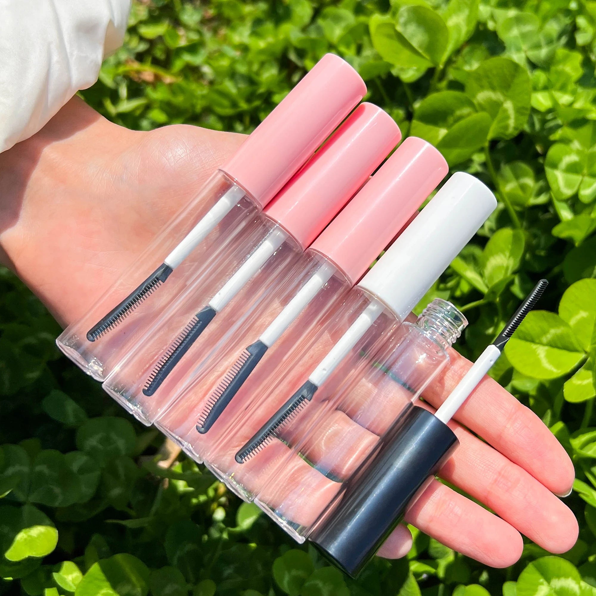 10ml Empty Mascara Tubes with Brush Private Labels Customized logo Eco-friendly Plastic Lip Gloss Container Eyelash Tubes