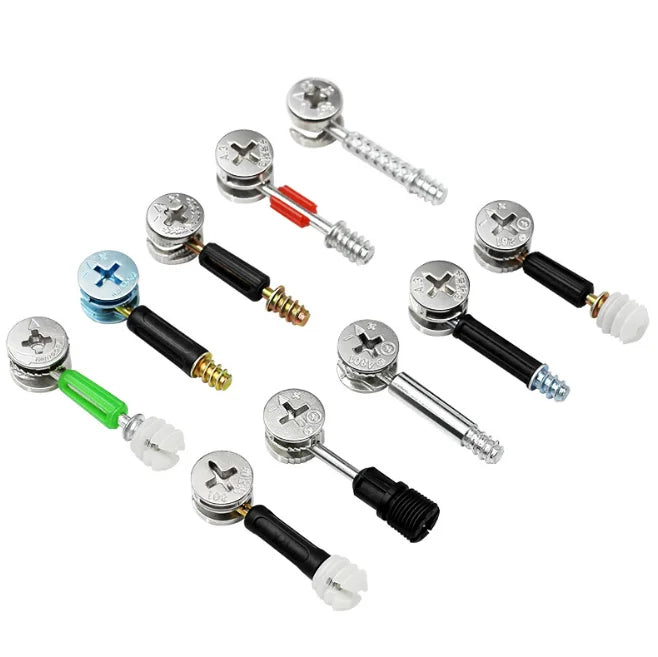 M6*40mm Metric Zinc Alloy & Steel Furniture Board Cam Fitting with Lock Dowel and Pre-inserted Nut