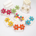 Grass Series Earrings Multi Color Hand Woven Vine Exaggerated Flower Earrings for Jewelry Shop Wholesale N2206236