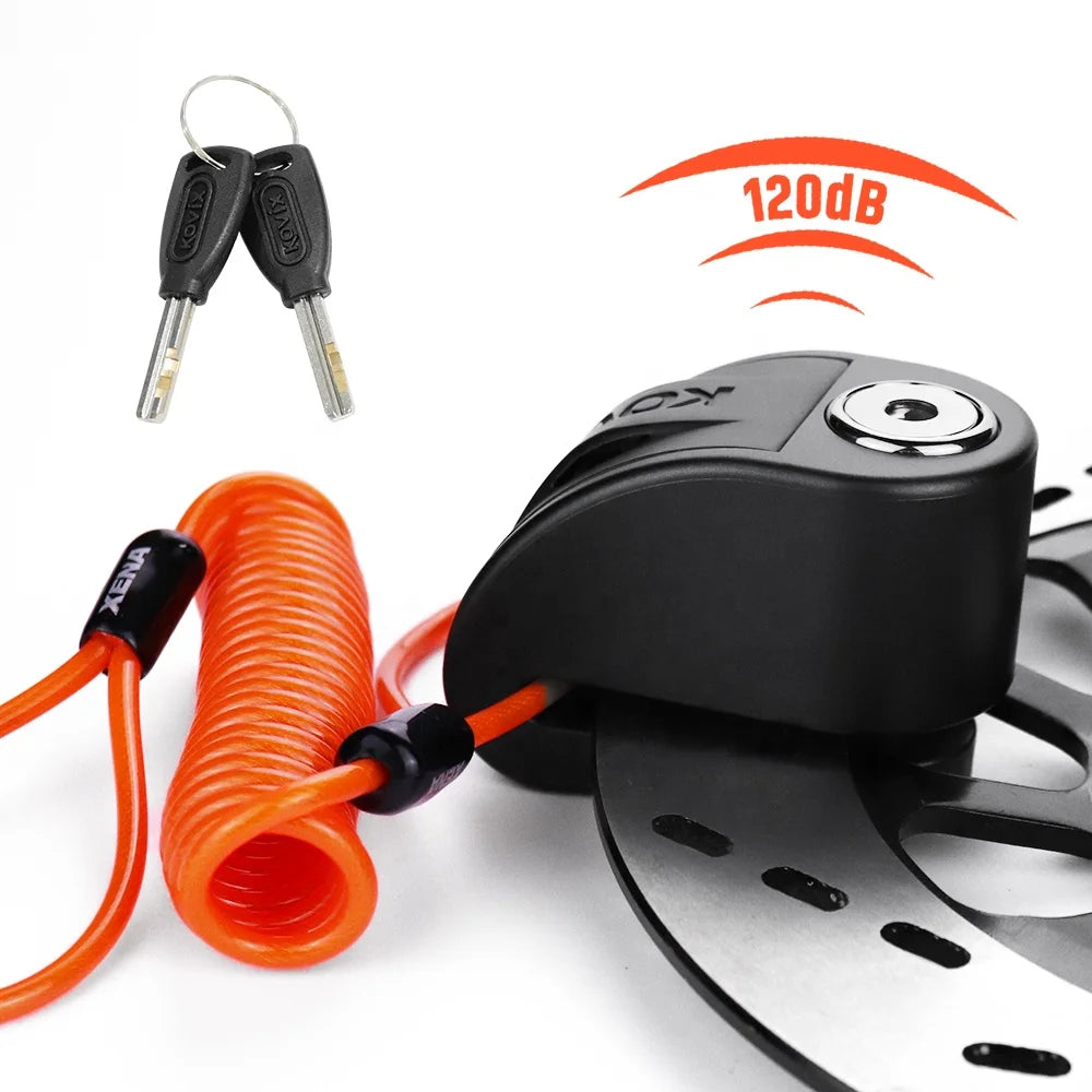 KOVIX 120dB Anti-Theft Motorcycle Wheel Locks Bike Scooter Alarm Disc Locks for Bicycle Use