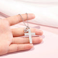 Custom Personalized Jewelry Women Necklace Stainless Steel 26 Letter Charm Cross Pendant Necklace