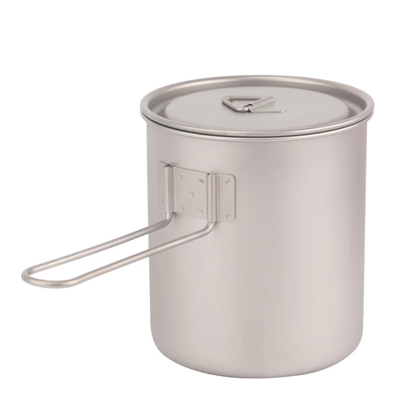 Titanium Mug Camping Titanium Pot Water Cup with Detachable Handle Camping Equipment Drinkware Tumbler