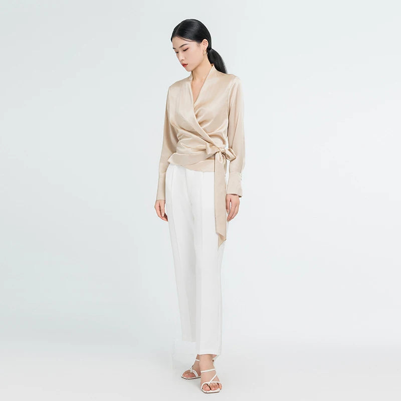 Factory Wholesale Women's Mulberry Silk Shirt Women High Quality Luxury Custom Silk Shirts