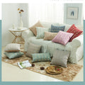 Turquoise Blue Farmhouse Throw Pillow Covers Golden Chenille Geometric Decorative Cushion Covers/