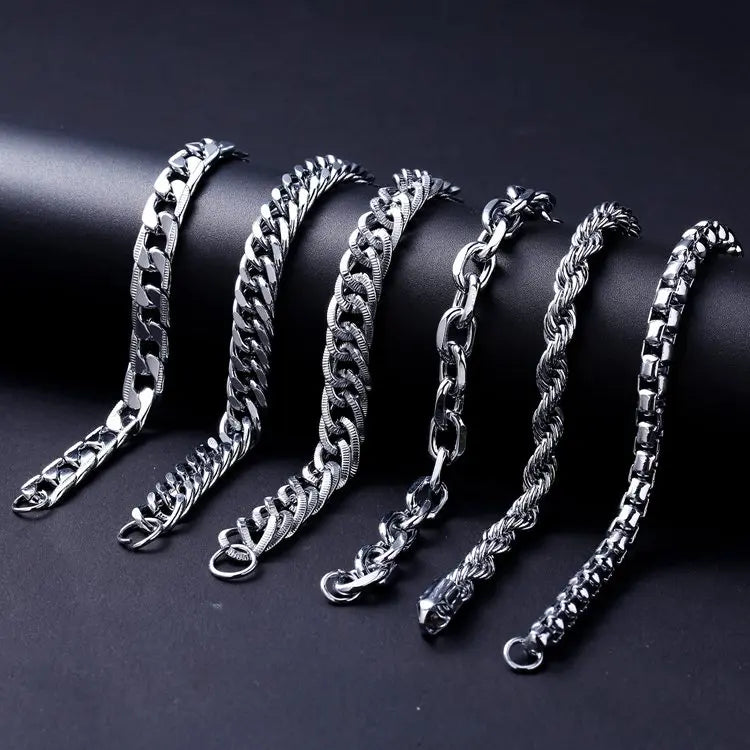 FY-51 Fashion Mens Bracelets Jewelry Stainless Steel Chain Bracelet Men