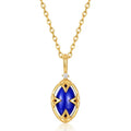 Popular Design Marquise Lapis Lazuli  Crystal Blue Gemstone  S925 Pendant Long Necklace