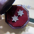 CAOSHI New Winter Sweet Cute Girl White Zircon Christmas Snowflake CZ Geometric Simple Stud Earrings for Women