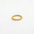 High End PVD 18K Gold Plated Rope Finger Rings for Women Stainless Steel Jewelry