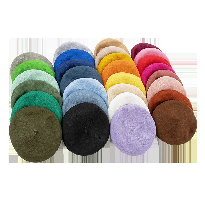 Spring Summer New Arrival Fashion Women Knitted Polyester Mesh Beret Hat