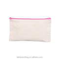 Bulk Cheap Blank Natural Cotton Canvas Zipper Cash Pencil Stationery Makeup Pouch Bag