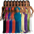 Summer Hot Sale Women Fashion Dress Sexy Halter Sleeveless Long Dress for Women Casual Elegant Dresses
