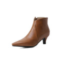 Women's Casual Short Boots Stylish Versatile Ankle-High Artificial Pu Boots Pointed Toe Stiletto Heel Perfect Fall Winter