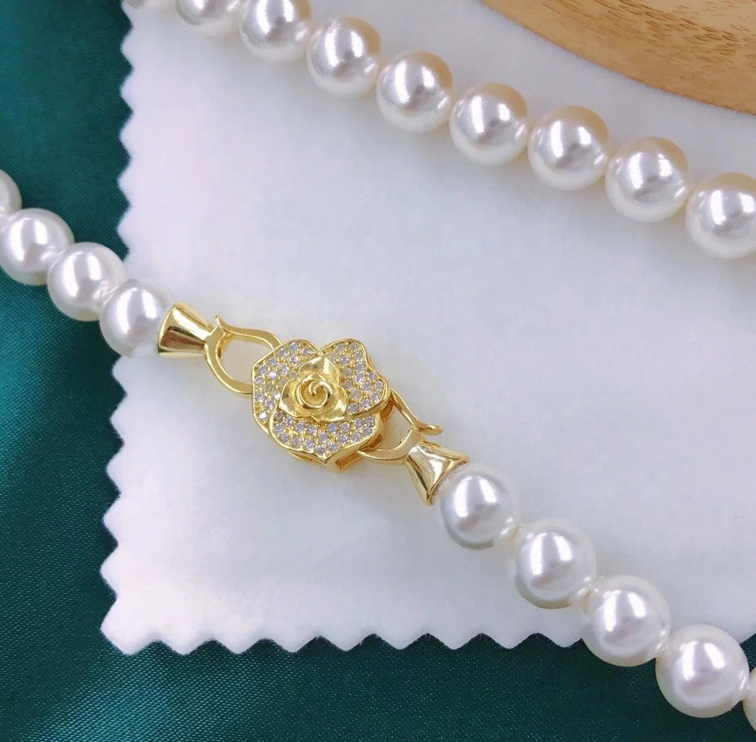C173 925 Sterling Silver 18K Gold Plated Pearl Clasp for Jewelry Wholesale Metal Cord Ends Clasp Necklace or Bracelet Clasp