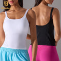 Seamless Gym Sleeveless Tank Top Women Sports Fitness Vest Running Shirts Yoga Tops with Chest Pad