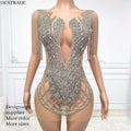 Ocstrade Bling Tassel 3D Rhinestone Applique Mini Prom Dress Women Sleeveless Cocktail Dresses Party Dresses 2024 Formal Elegant