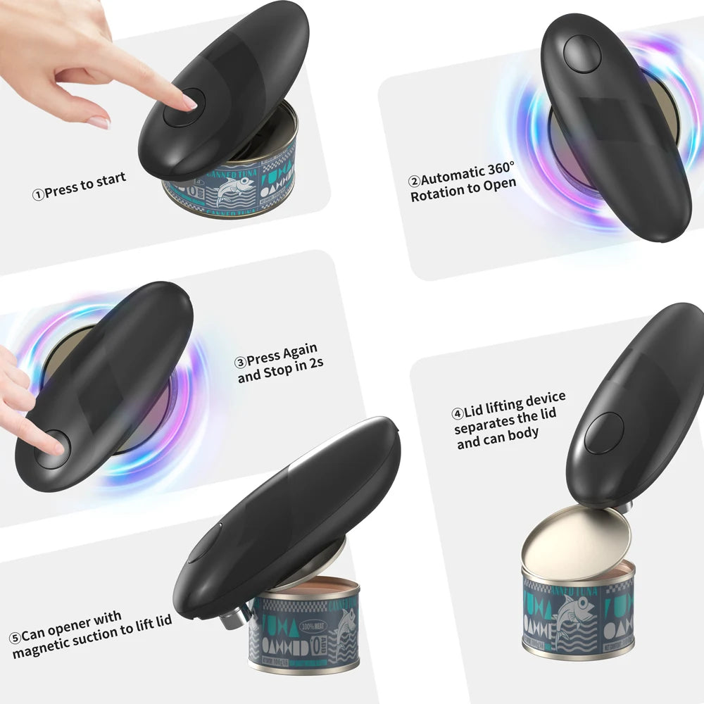 2024 New Arrival Wholesale Metal Magnetic Automatic One-Touch Electric Tin Jar Can Bottle Opener for Beverages