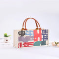 Cotton Canvas and Leather Portable Shopping Bag Customizable Environmental Protection Bag