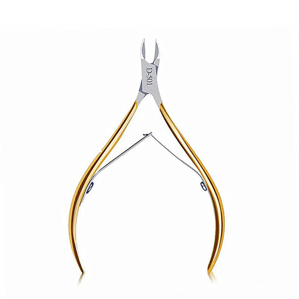 Manicure Pedicure Tools Fingernails Toenail Care Trimmer Scissors Clipper Plating Gold Cuticle Nipper