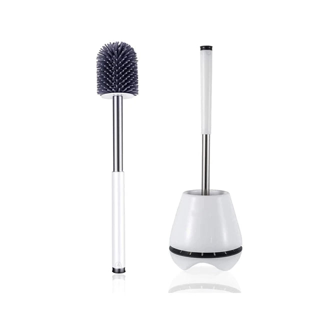 New Bathroom Toilet Brush White for Effective Cleaning Long Handle Toilet Brush Silicone White