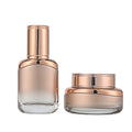 Luxury 50ml Frosted Glass Cream Jar with Amber Brown Cosmetic Face Jars Lid 30g Empty Glass Skincare Packaging Wood Cap Diffuser