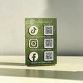 Low MOQ Custom Acrylic QR Sign Social Media Display Plaque Facebook Instagram Scan to Pay Business Beauty Salcon QR Code Sign