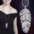 Korean Fashion Necklace Feather Necklace Long Sweater Chain Statement Jewelry Leaf Necklace for Women Collier Femme Collar Kolye