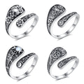 Merryshine Women's Unique Fine Jewelry 925 Sterling Silver Adjustable Anillos Plata 925 Goddess Spoon Rings