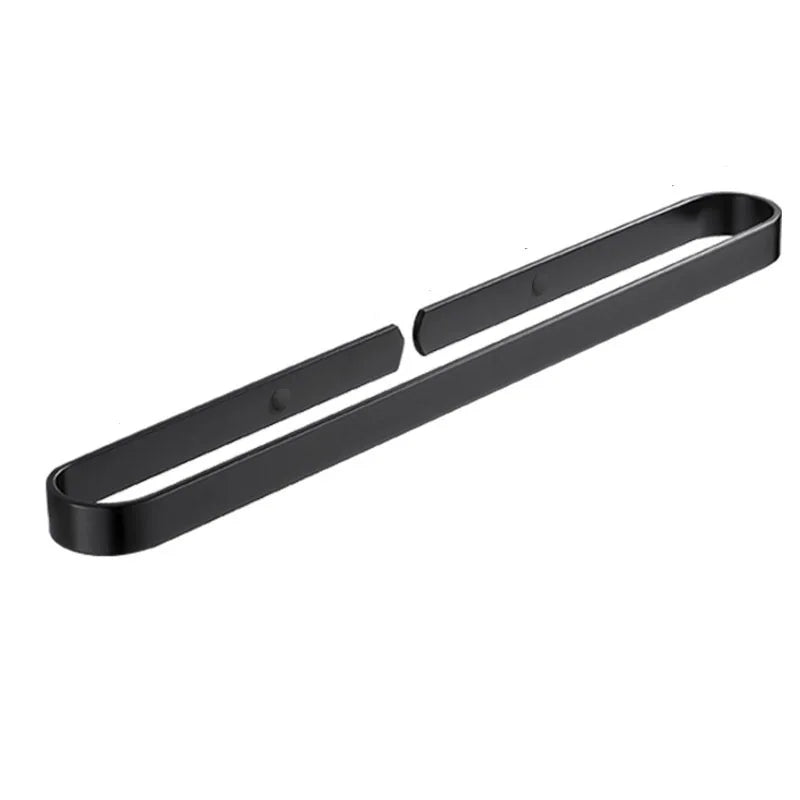 Rack Wall Mounted Towel Rack Self-Adhesive Towel Bar No Drilling Stainless Steel Towel Holder with Hook Black