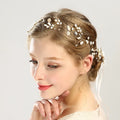 Pearl Leaf Hair Band Handmade Gold Hair Pin Bridal Headwear Hair Accessories