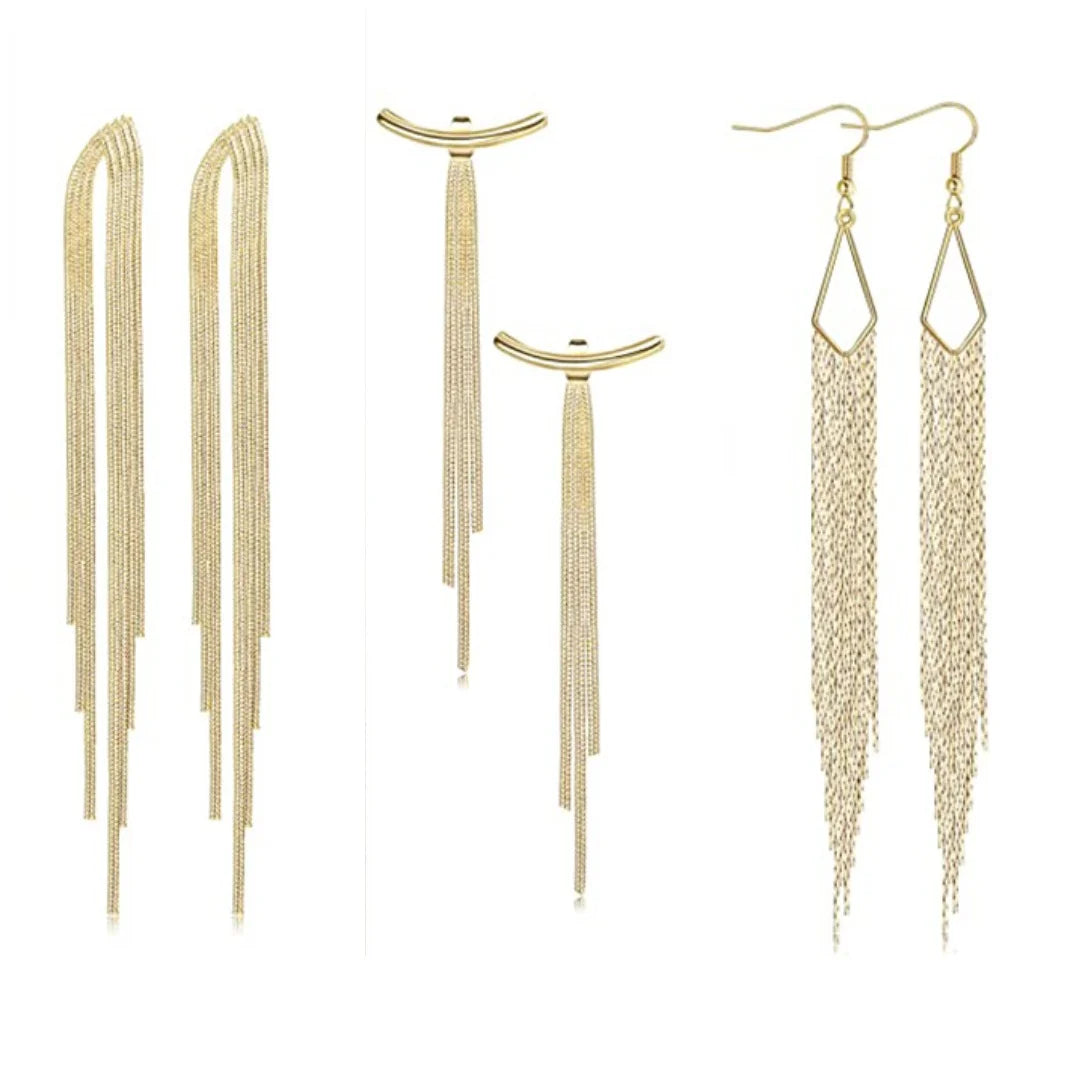 Unique Arc-shaped Fringe Tassel Earrings With Metal Chain Elements Drop Dangle Earring for Women Stunning Accessory