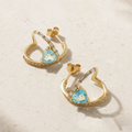LOZRUNVE Silver Jewelry Custom Gold Silver 925 Triangle Cubic Zircon Open Hoop Earring
