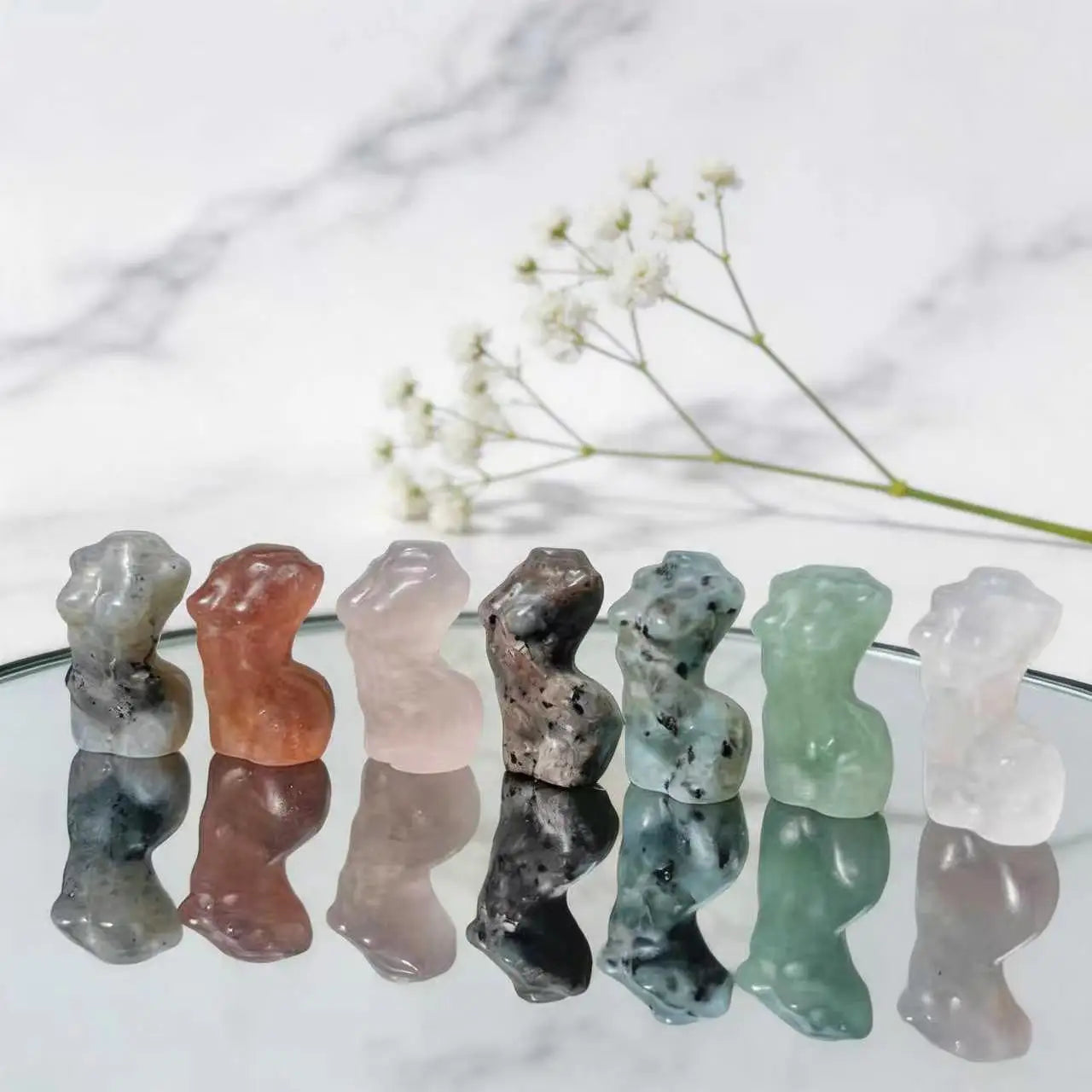 Wholesale Natural Crystal Sculpture Gemstone Female Model Crystal Torso Ornamentssuitable for Home Decoration