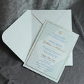Customized AU Style Paper Wedding Invitation Gold Foiling Wedding Invite with Envelope