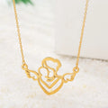 Mother's Day Gift Mom Hugging Baby Necklace Real 18k Gold Non Tarnish 316L Stainless Steel Mother and Son Necklace