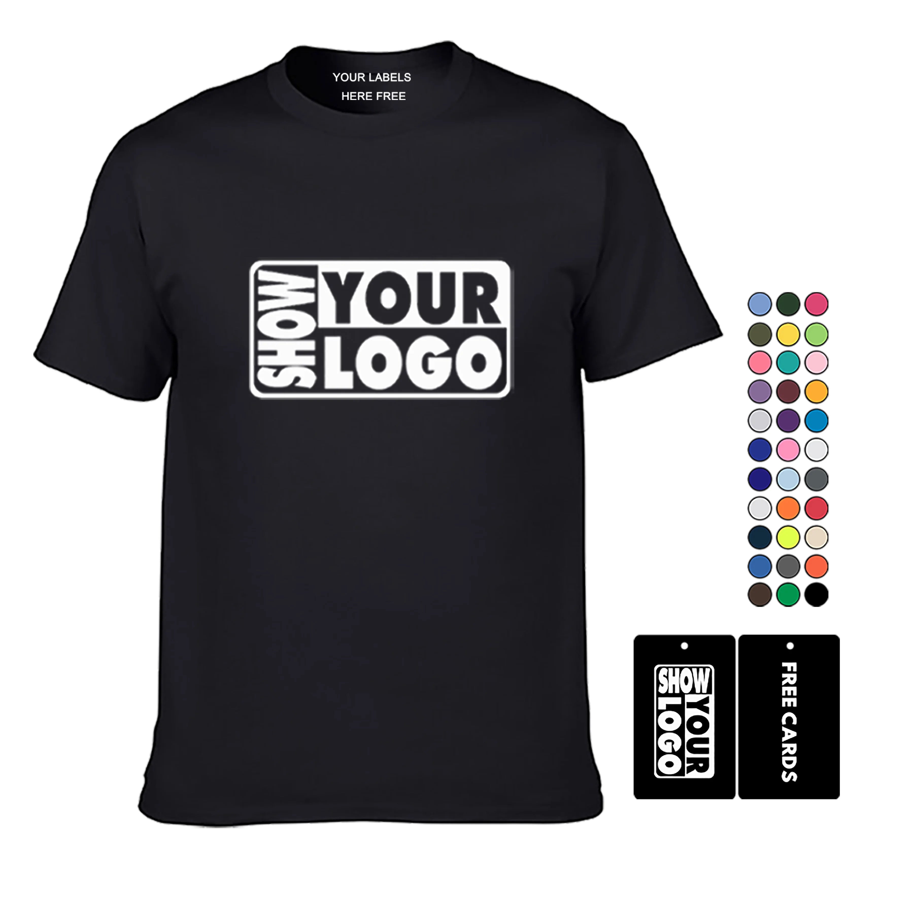 CB04-76000 Custom Print Free Labels Print and hang Tags Offer 100% Cotton Breathable and Fashion T Shirt for Men