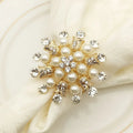 Luxury Table Decoration Gold Napkin Holder Crystal Snowflake Napkin Rings for Christmas