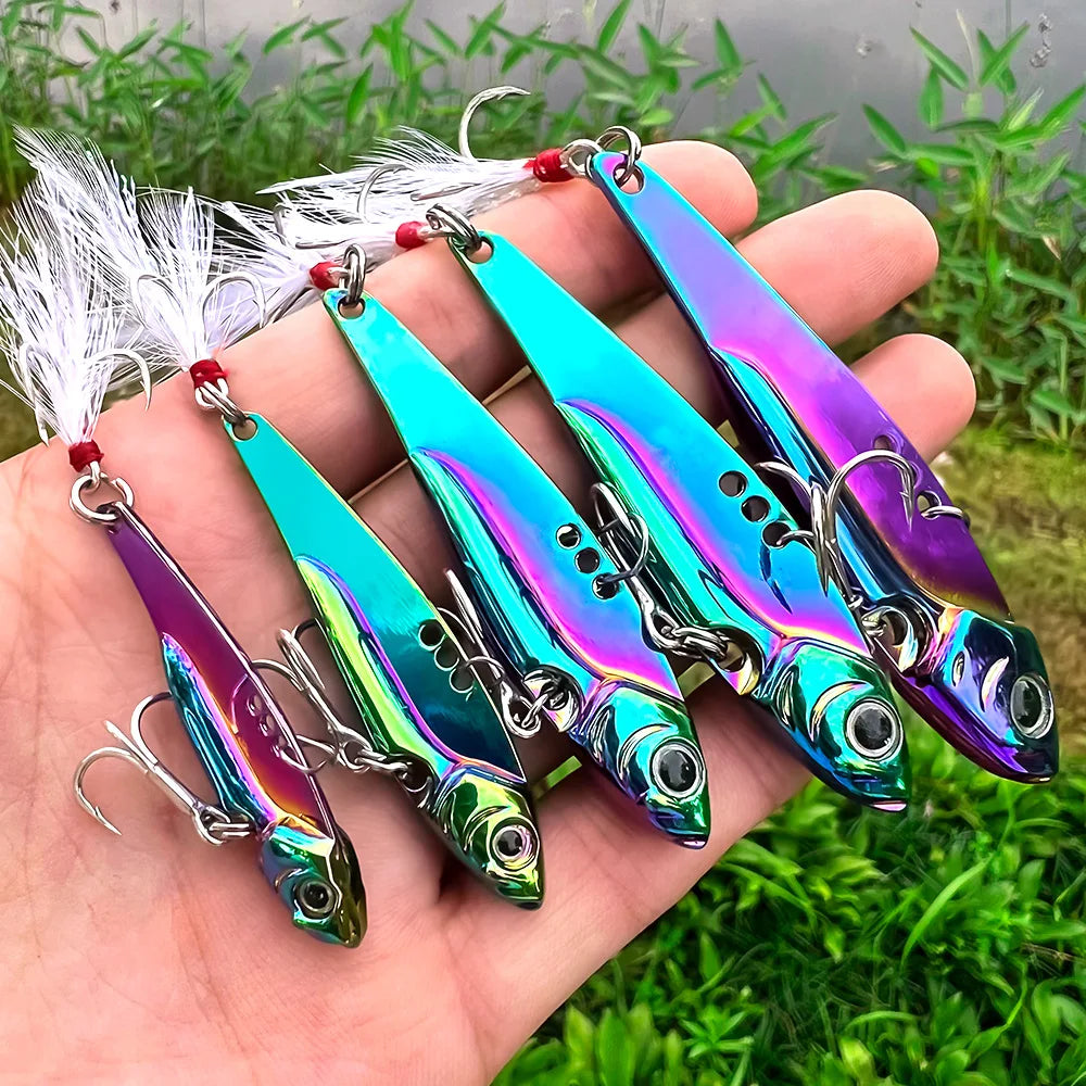 Artificial Metal Bait Fishing Lures 5g-20g VIB Rigs Live Cicada Lure with Iron Blade for River Lake Stream Fishing