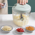 Kitchen Stainless Steel Shredding Garlic Rammer Manual Vegetable Chopper Slicer Pulling Mini Press Garlic Paste Onion Chopper