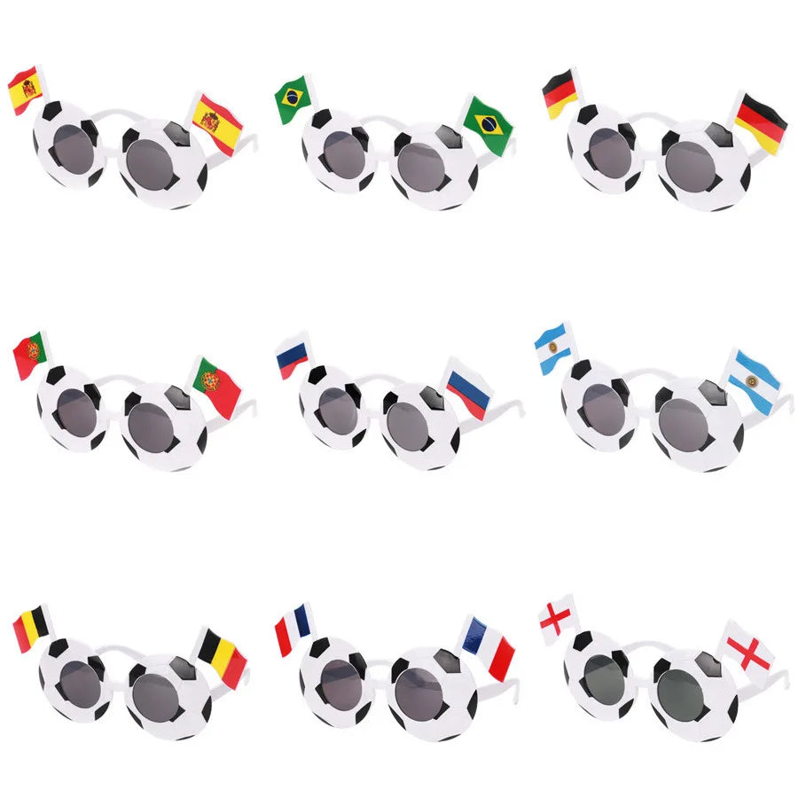 Promotional Customized Plastic Football-Shaped Eyeglasses Photography Props Gift for Soccer Fans Party