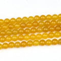 Wholesale Polish Round Smooth Yellow Agate Stone Loose Beads Strands for Jewelry Bracelets Making 4 6 8 10 12 mm