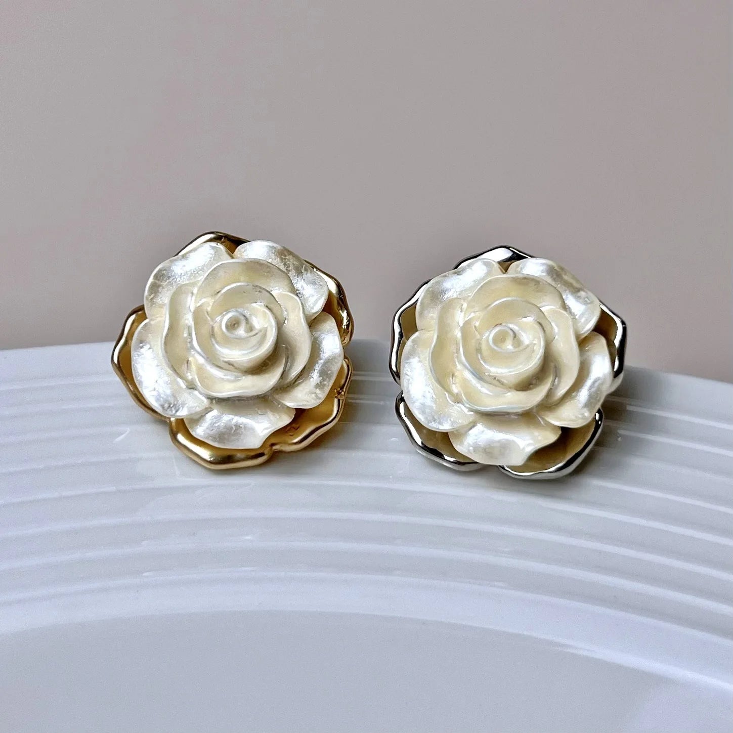 Rose Button  Small Fragrant Jacket Metal Decoration Button for Vintage Woolen Coat Button Flower Cheongsam