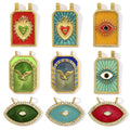 Hongtong AC-134 Stainless Steel Vintage Tarot Shiny Zircon Rectangle DIY Making Jewelry Charms  Accessories Wholesale Pendants