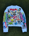 US Free Tax Wholesale Custom DTG Printed Oversize Cotton Vintage Streetwear Tees Tshirt Graphic Waffle Long Sleeve t Shirt