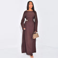Breathable Islamic Clothing with Gold Brooch Soft Women Muslim Dress