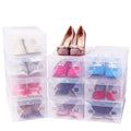 Foldable Soft PVC Shoe Storage Box Case Clear Plastic Stackable Shoes Organizer Sneaker Containers Holders Saving Space for Home