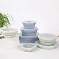 ODM&OEM 100% Food Grade 4pcs Silicone Collapsible Bento Box  Food Storage Container with Lid Kids Lunch Box Set