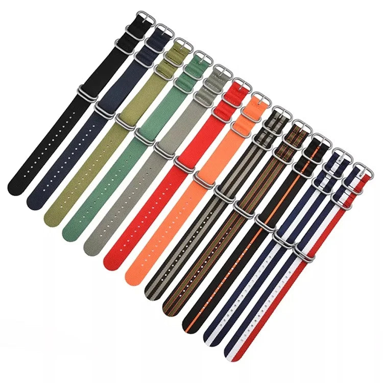 Factory Watch Belt Bulk 20mm 22mm Nylon 5 Rings Watchband 20mm Colorful Nylon Watch Strap Fashion Sport Watch Band Replace Strap
